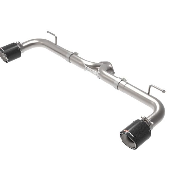 aFe Takeda 2-1/2in 304 SS Axle-Back Exhaust w/ Carbon Fiber Tips 14-18 Mazda 3 L4 2.0L/2.5L-tuningsupply.com