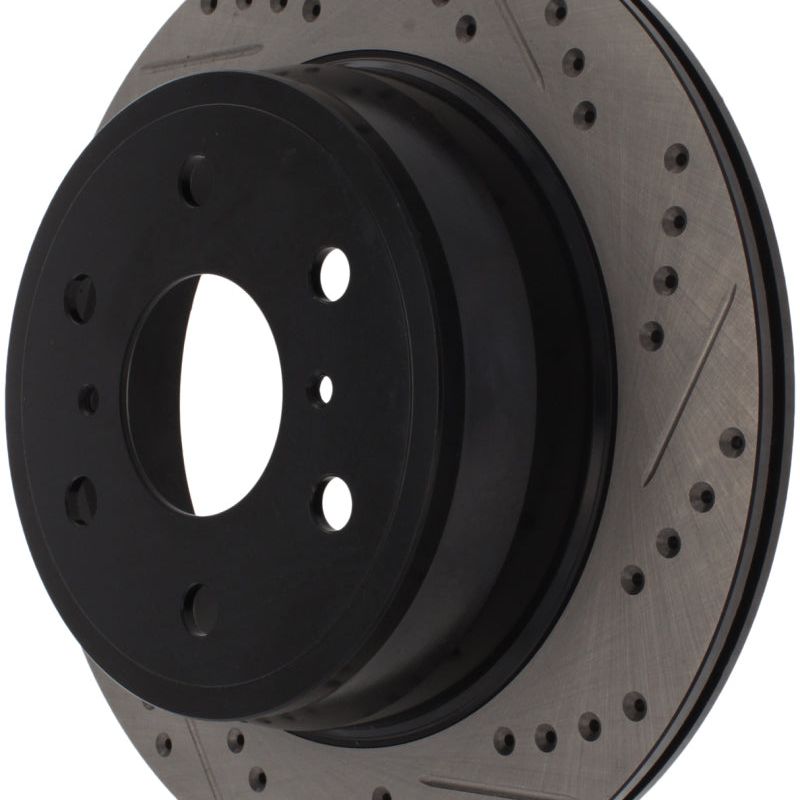 StopTech 07-10 GMC Sierra (w/ Rear Drum) / 07-09 GMC Yukon Rear Left Slotted & Drilled Rotor-Brake Rotors - Slot & Drilled-Stoptech-STO127.66065L-SMINKpower Performance Parts