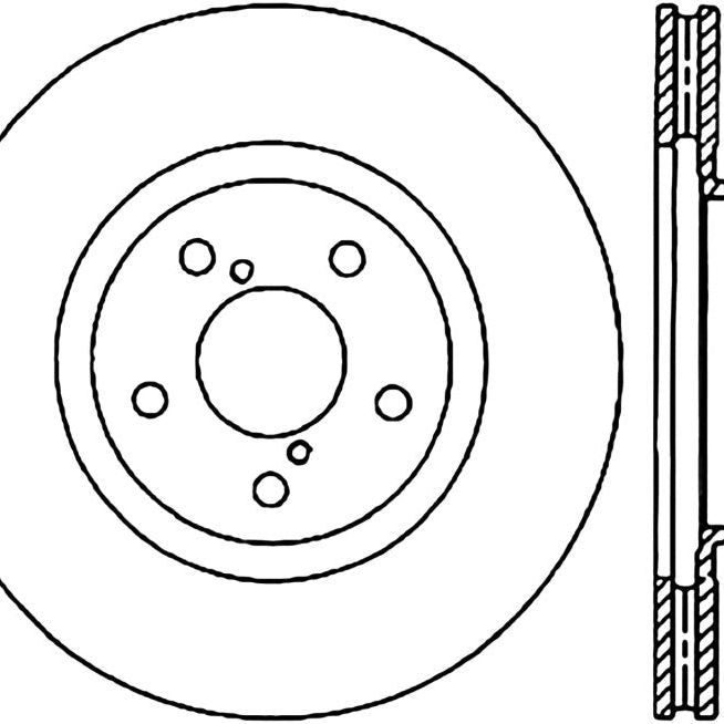 StopTech 05-10 Subaru Impreza WRX/STi Slotted & Drilled Left Front Rotor-Brake Rotors - Slot & Drilled-Stoptech-STO127.47022L-SMINKpower Performance Parts