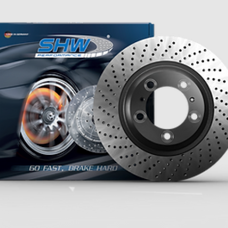 SHW 17-19 Porsche 911 Carrera 3.0L w/o Ceramics Right Front Cross-Drill MB Brake Rotor (9P1615302A)-Brake Rotors - Drilled-SHW Performance-SHWPFR39982-SMINKpower Performance Parts