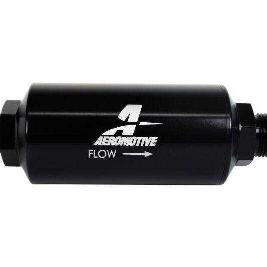 Aeromotive In-Line Filter - AN -10 size Male - 10 Micron Microglass Element - Bright-Dip Black-tuningsupply.com