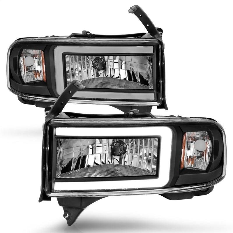 ANZO 94-02 Dodge RAM Crystal Headlight - w/ Light Bar Black Housing-tuningsupply.com