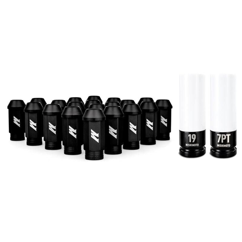 Mishimoto Aluminum Locking Lug Nuts 1/2 X 20 23pc Set Black - SMINKpower Performance Parts MISMMLG-1220-23LBK Mishimoto