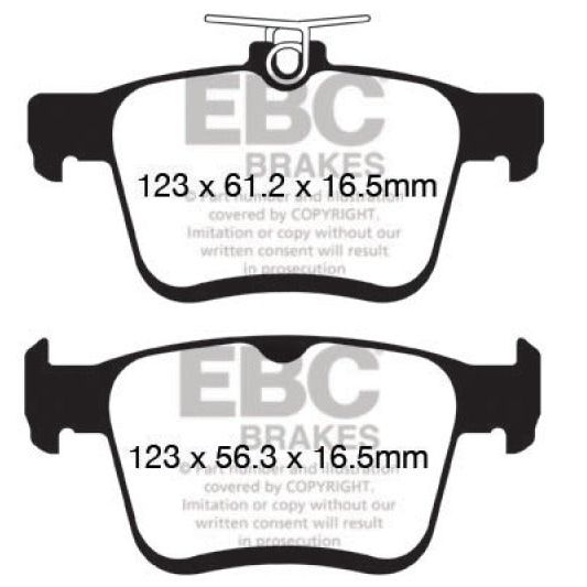 EBC 2014+ Audi A3 1.8 Turbo (w/Electronic Parking Brake) Ultimax2 Rear Brake Pads-tuningsupply.com