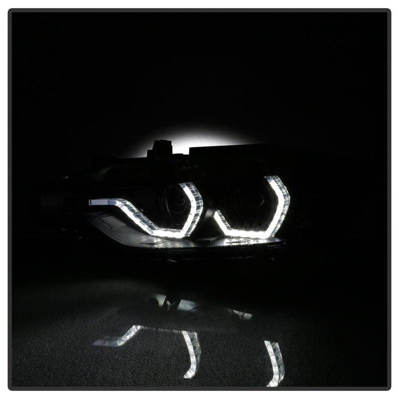 Spyder 12-14 BMW F30 3 Series 4DR Projector Headlights - LED DRL - Blk Smoke PRO-YD-BMWF3012-DRL-BSM - SMINKpower Performance Parts SPY5085047 SPYDER