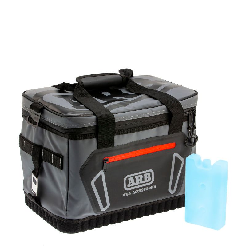 ARB Cooler Bag Charcoal w/ Red Highlights 15in L x 11in W x 9in H Holds 22 Cans-tuningsupply.com