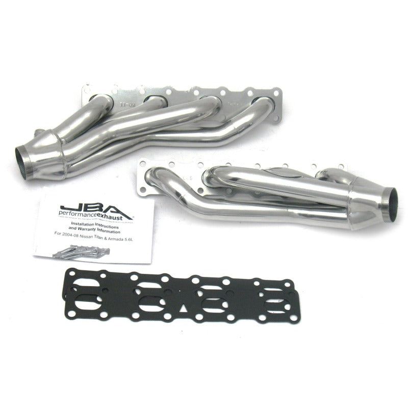 JBA 04-15 Nissan 5.6L VK56DE Oval Port 1-5/8in Primary Silver Ctd Cat4Ward Header-tuningsupply.com