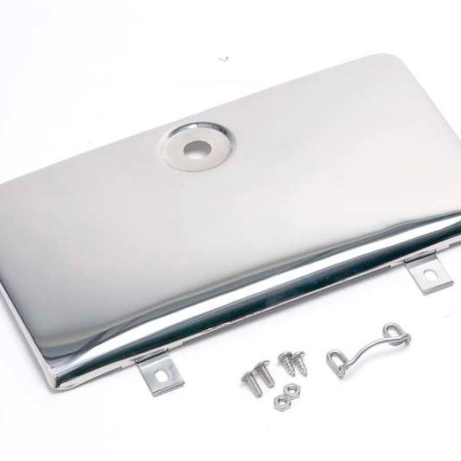 Kentrol 72-86 Jeep CJ Glove Box Door Use with OE Key Lock - Polished Silver-tuningsupply.com