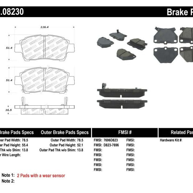 StopTech Performance 00-05 Celica GT-S Rear Brake Pads-Brake Pads - Performance-Stoptech-STO309.08230-SMINKpower Performance Parts