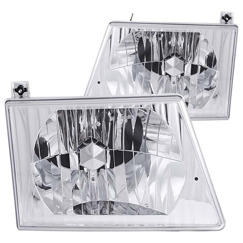 ANZO 1992-2006 Ford Econoline Crystal Headlights Chrome-tuningsupply.com