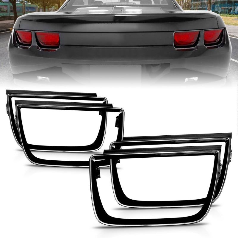 ANZO 2010-2013 Chevrolet Camaro Taillight Bezels - 4pc Gloss Black-tuningsupply.com