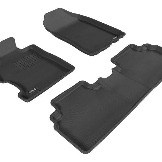 3D MAXpider 2006-2011 Honda Civic Sedan Kagu 1st & 2nd Row Floormat - Black-tuningsupply.com