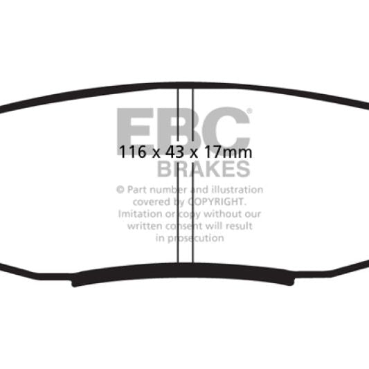 EBC 08+ Lexus LX570 5.7 Yellowstuff Rear Brake Pads-tuningsupply.com