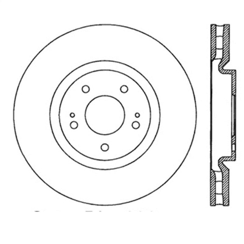 StopTech Power Slot 03-06 Evo 8 & 9 Slotted Right Front Rotor-Brake Rotors - Slotted-Stoptech-STO126.46064SR-SMINKpower Performance Parts