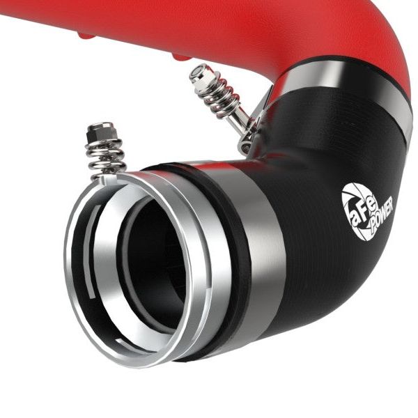 aFe BladeRunner Red 2-3/4in Aluminum Charge Pipe 2021 Toyota Supra GR (A90) I4-2.0L (t) B48-tuningsupply.com