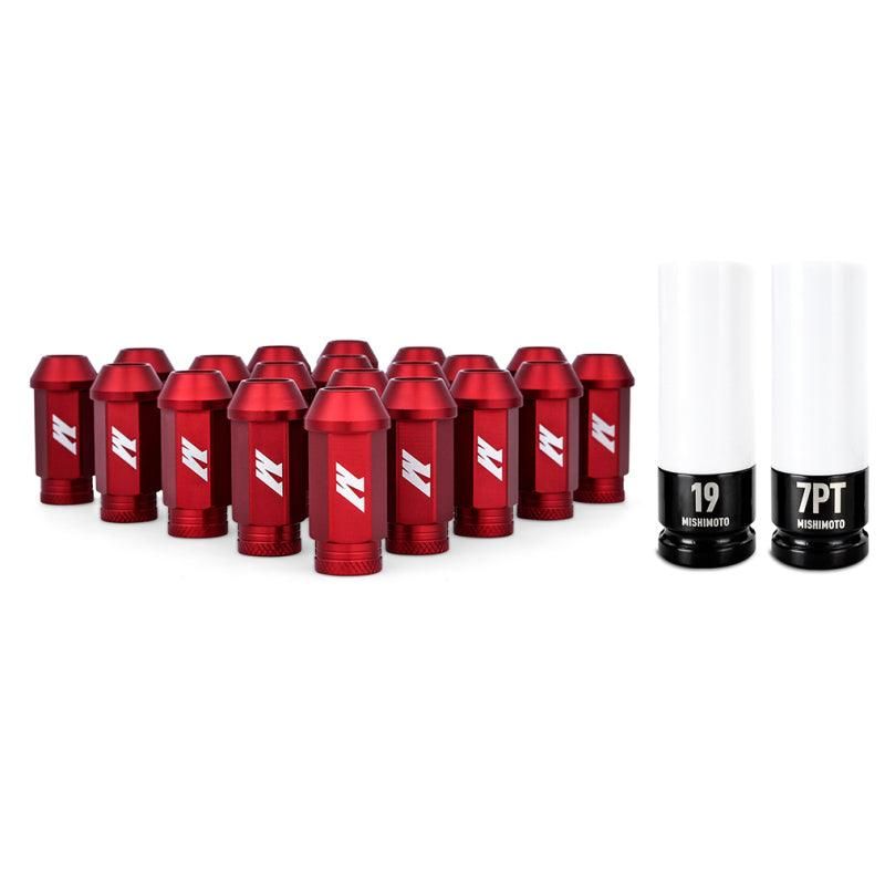 Mishimoto Aluminum Locking Lug Nuts M12x1.5 20pc Set Red-tuningsupply.com