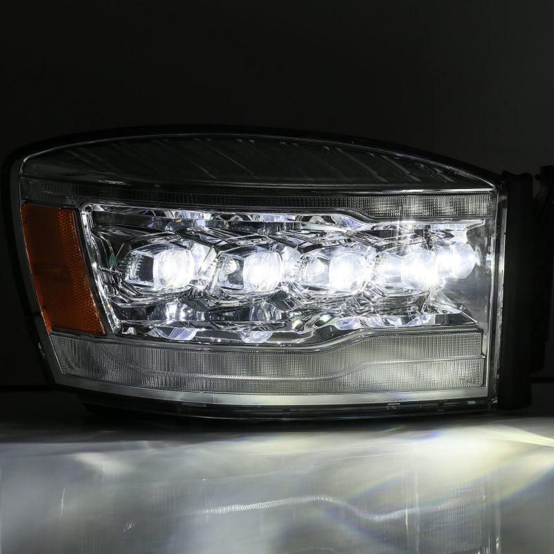 AlphaRex 06-08 Dodge Ram 1500HD NOVA LED Proj Headlights Plank Style Blk w/Seq Signal/DRL/Amber LED-tuningsupply.com