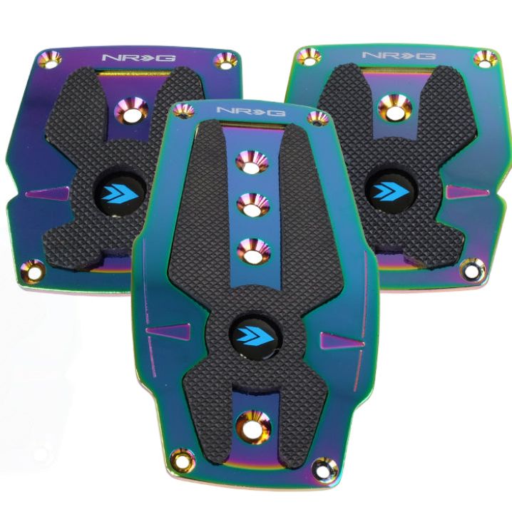 NRG Aluminum Sport Pedal M/T - Neochrome w/Black Rubber Inserts-Pedal Covers-NRG-NRGPDL-200MC-SMINKpower Performance Parts