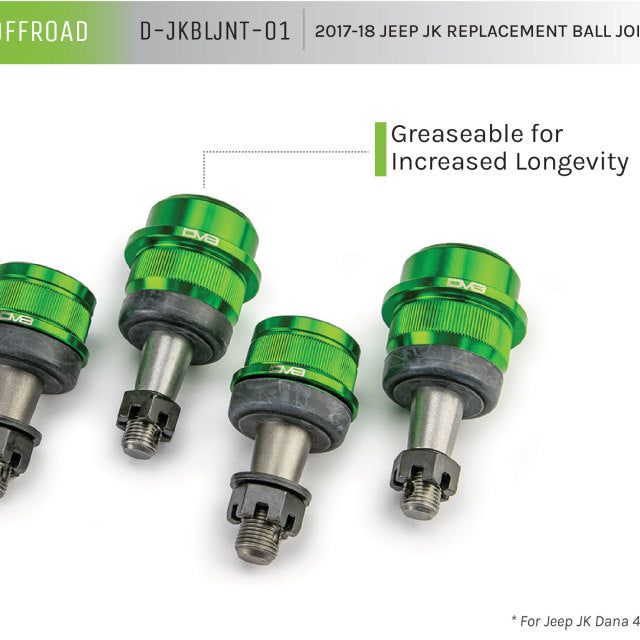 DV8 Offroad 07-18 Jeep Wrangler JK Replacement Ball Joint Kit - Dana 30/44-tuningsupply.com