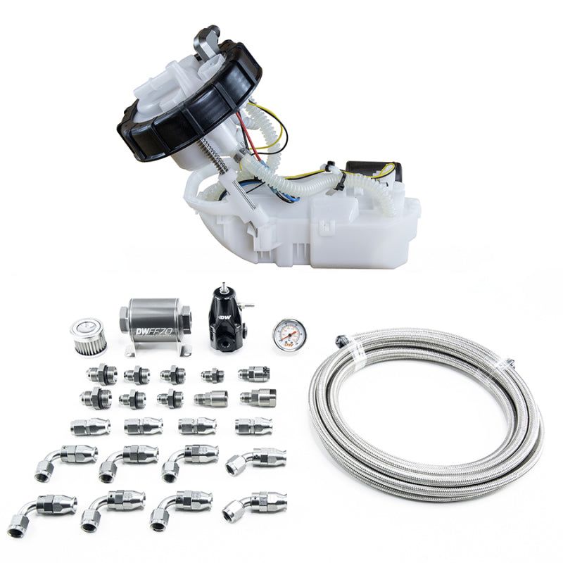 DeatschWerks 01-05 Honda Civic/02-06 Acura RSX DW400 Pump Module & Return Kit w/PTFE Fuel Lines-tuningsupply.com