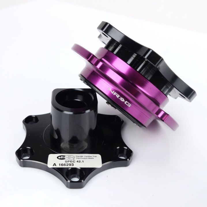 NRG Quick Release SFI SPEC 42.1 - Shiny Black Body / Shiny Purple Ring-tuningsupply.com