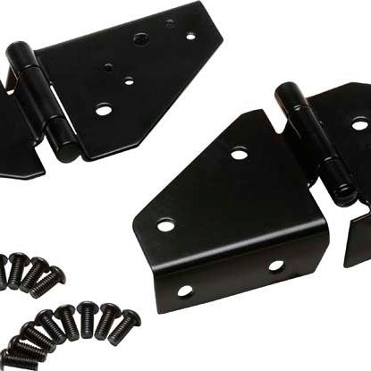 Kentrol 76-95 Jeep CJ/Wrangler YJ Windshield Hinge Pair - Powdercoat Black-tuningsupply.com