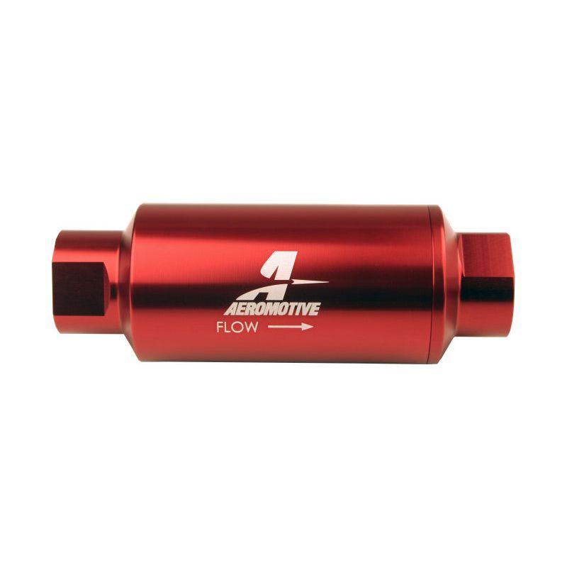 Aeromotive In-Line Filter - (AN-10) 10 Micron Microglass Element Red Anodize Finish-tuningsupply.com