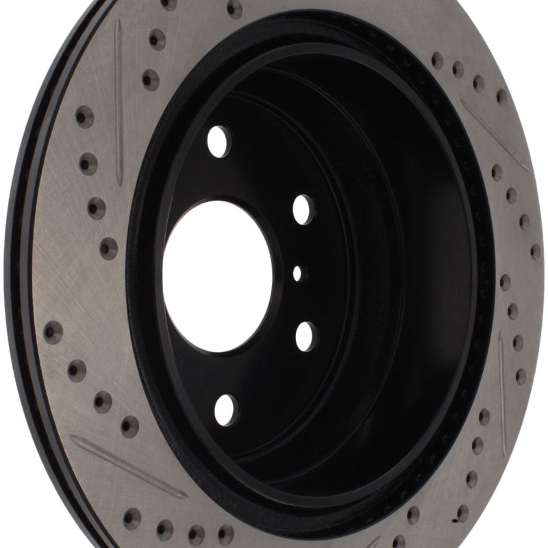 StopTech 07-10 GMC Sierra (w/ Rear Drum) / 07-09 GMC Yukon Rear Left Slotted & Drilled Rotor-Brake Rotors - Slot & Drilled-Stoptech-STO127.66065L-SMINKpower Performance Parts