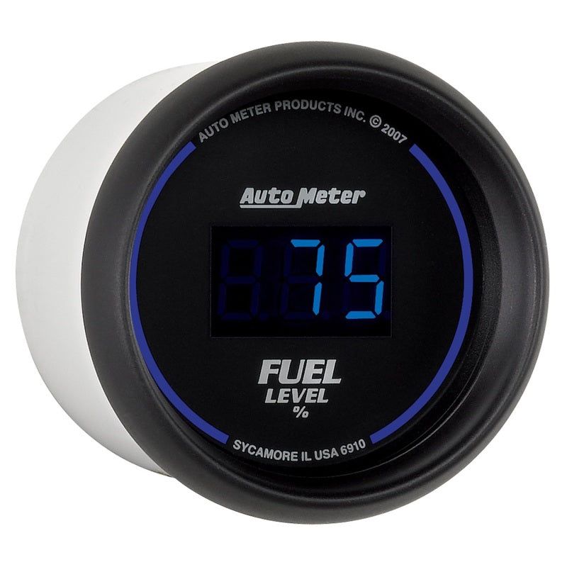 Autometer Cobalt Digital 52.4mm Black Programmable Empty-Full Range Fuel Level Gauge-tuningsupply.com