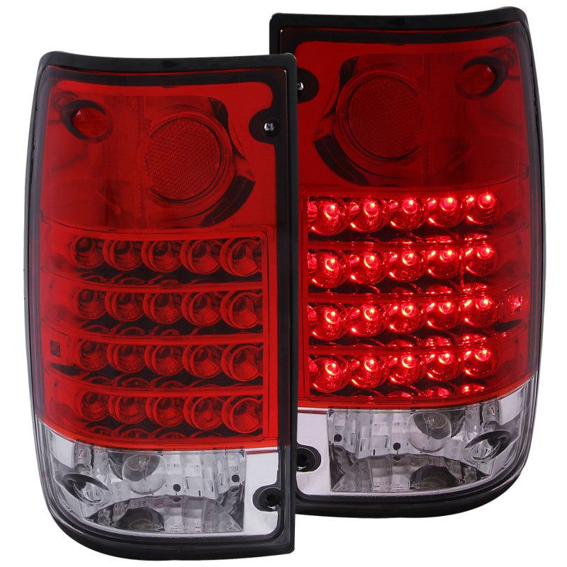 ANZO 1989-1995 Toyota Pickup LED Taillights Red/Clear-tuningsupply.com