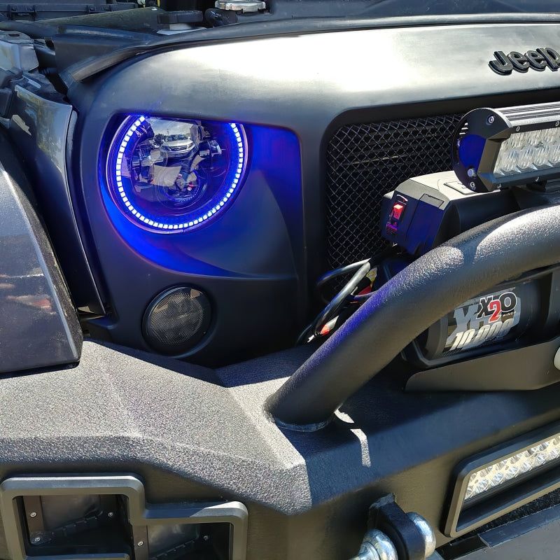 Oracle 7in High Powered LED Headlights - Black Bezel - ColorSHIFT No Controller SEE WARRANTY-tuningsupply.com