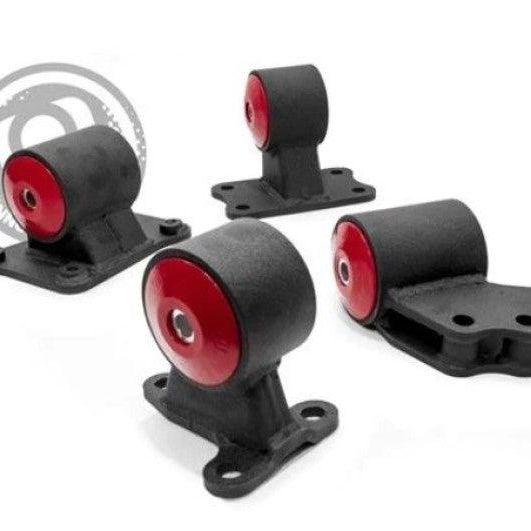 Innovative 91-99 Mitsubishi 3000GT / GTO 6G72 Black Steel Mounts 75A Bushings-tuningsupply.com