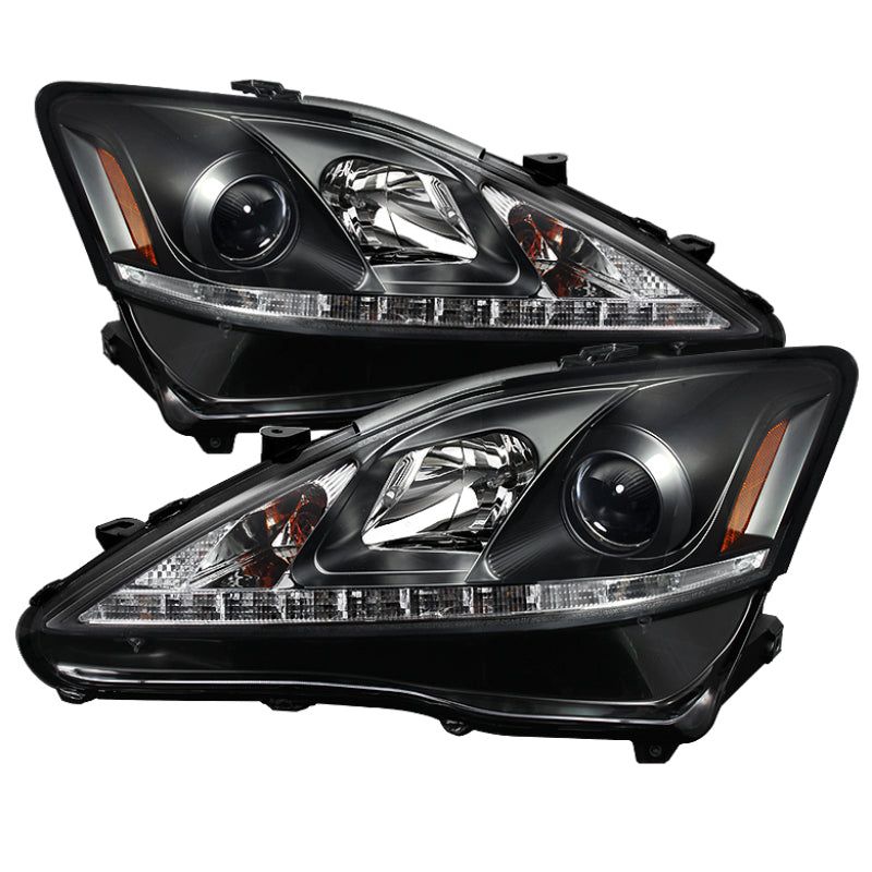 Spyder Lexus IS 250/350 2006-2010 Projector Headlights DRL Black PRO-YD-LIS06-DRL-BK-Headlights-SPYDER-SPY5080059-SMINKpower Performance Parts