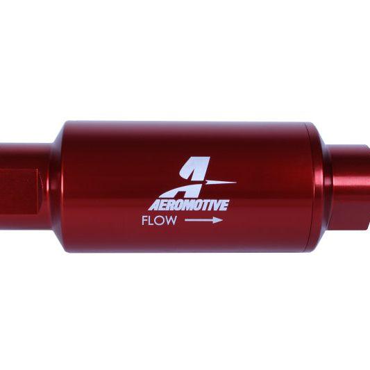 Aeromotive In-Line Filter - (AN-10) 10 Micron Microglass Element Red Anodize Finish-tuningsupply.com