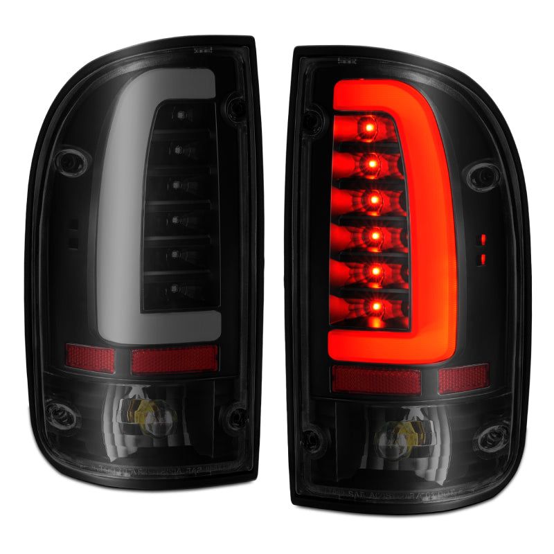 ANZO 1995-2000 Toyota Tacoma LED Taillights Black Housing Smoke Lens (Pair)-tuningsupply.com