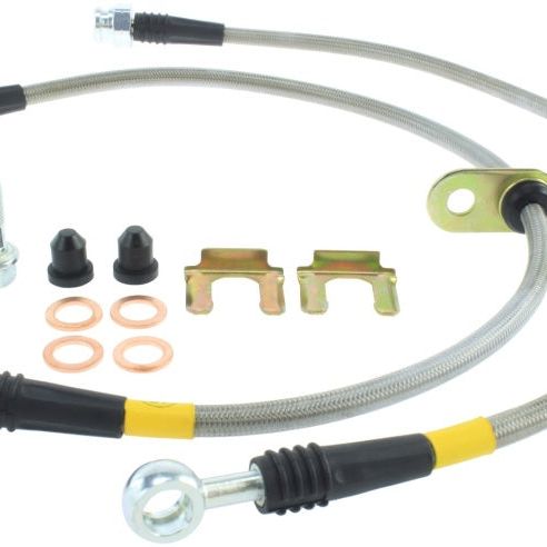 StopTech 05-07 LGT/LGT Spec B Stainless Steel Front Brake Lines-Brake Line Kits-Stoptech-STO950.47005-SMINKpower Performance Parts