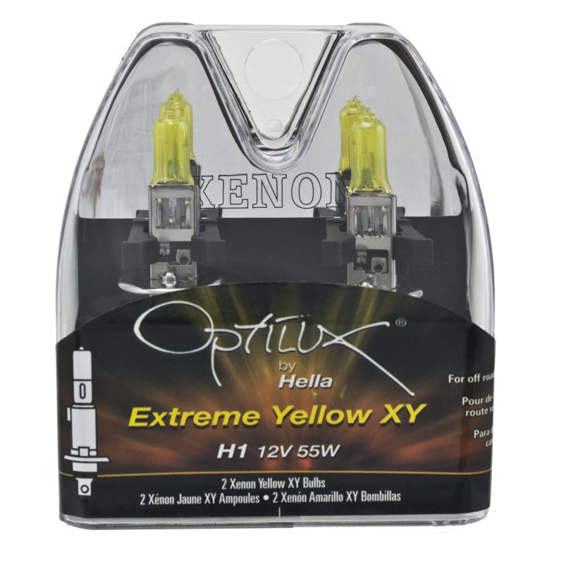 Hella Optilux H1 12V/55W XY Yellow Bulb-tuningsupply.com