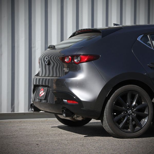 aFe 19-22 Mazda 3 L4 2.5L Takeda 3in to 2-1/2in 304 Stainless Steel Axle-Back Exhaust w/ Black Tip-tuningsupply.com