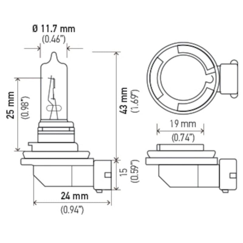 Hella Bulb H9 12V 65W PGJ19-5 T4-tuningsupply.com