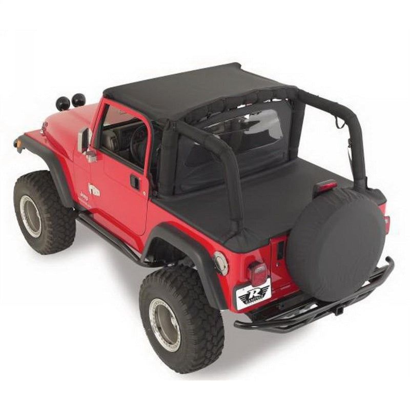 Rampage 1992-1995 Jeep Wrangler(YJ) Tonneau Cover - Black Denim-Soft Tops-Rampage-RAM721015-SMINKpower Performance Parts