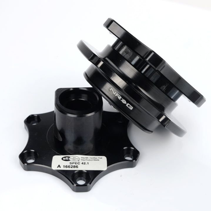 NRG Quick Release SFI SPEC 42.1 - Shiny Black Body / Shiny Black Ring-Quick Release Adapters-NRG-NRGSRK-R200BK-BK-SMINKpower Performance Parts