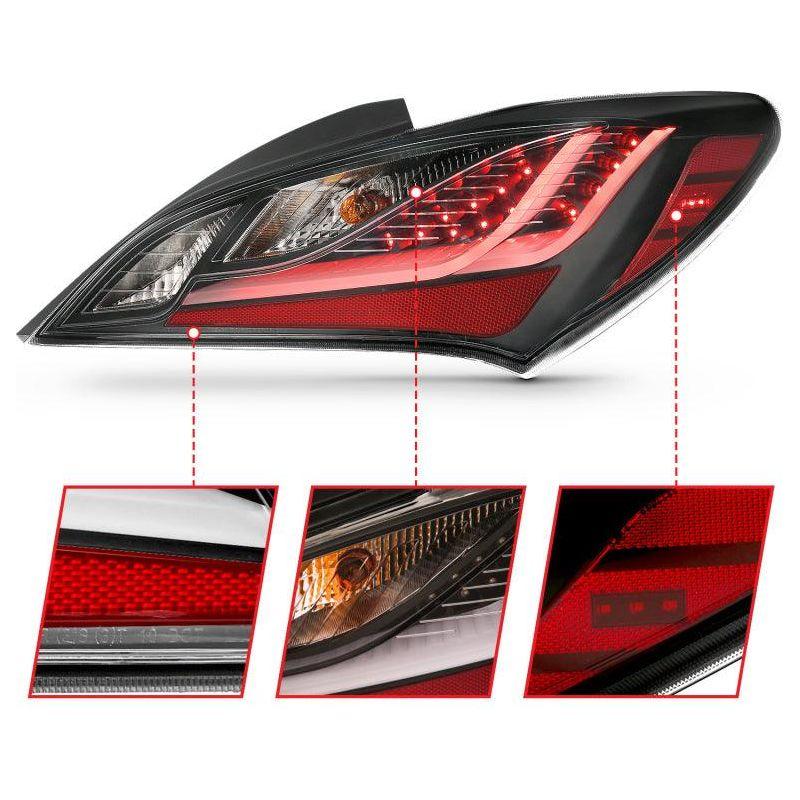 ANZO 10-13 Hyundai Genesis 2DR LED Taillights Smoke-tuningsupply.com