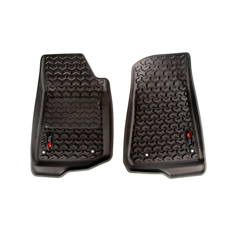 Rugged Ridge Floor Liner Front Black 2018-2020 Jeep Wrangler 2020 Gladiator JL / JT-Floor Mats - Rubber-Rugged Ridge-RUG12920.36-SMINKpower Performance Parts