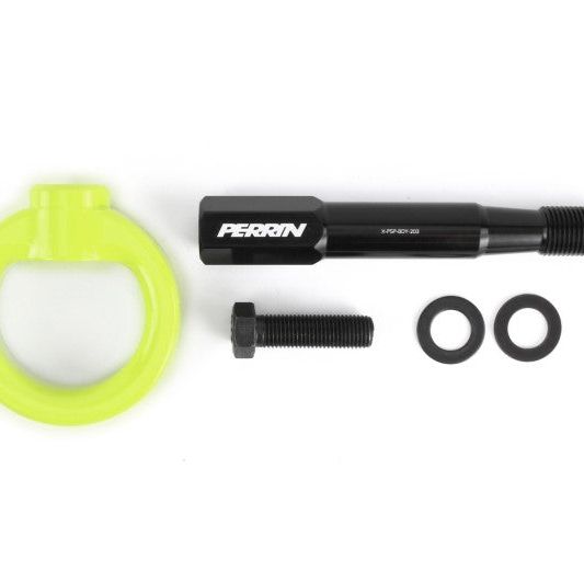 Perrin 15-17 Subaru WRX/STI Tow Hook Kit (Front) - Neon Yellow-tuningsupply.com