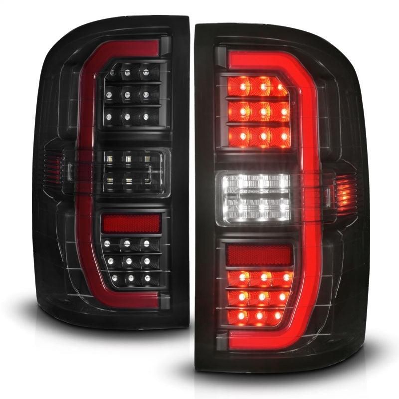 ANZO 14-18 GMC Sierra 1500 Full LED Taillights Black Housing Smoke Lens (w/C Light Bars)-tuningsupply.com