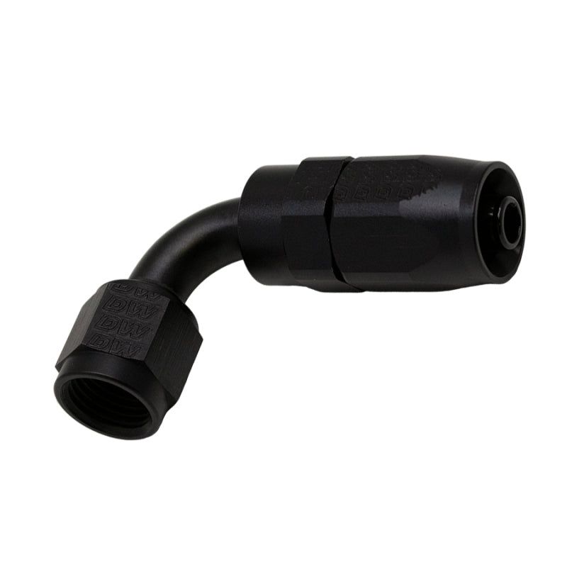 DeatschWerks 6AN Female Swivel 90-Degree Hose End CPE - Anodized Matte Black-tuningsupply.com