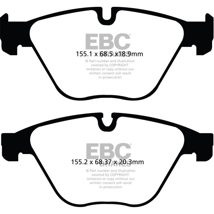 EBC 10+ BMW 535i 3.0 Turbo (F10) Yellowstuff Front Brake Pads-tuningsupply.com