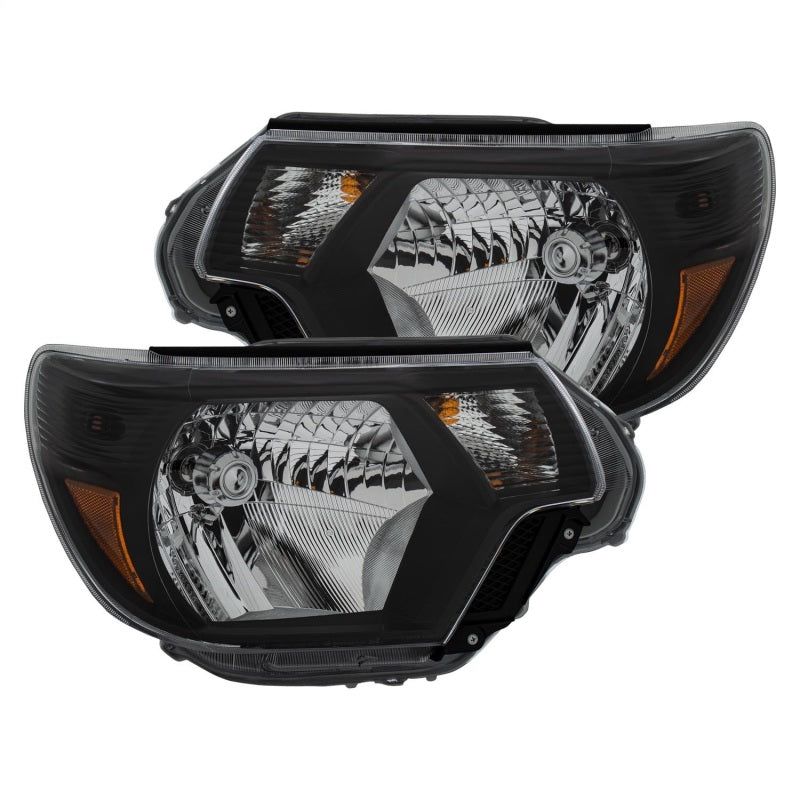 ANZO 2012-2015 Toyota Tacoma Crystal Headlights Black-tuningsupply.com