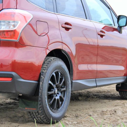 Rally Armor 14-18 Subaru Forester Black Mud Flap w/ Grey Logo-Mud Flaps-Rally Armor-RALMF28-UR-BLK/GRY-SMINKpower Performance Parts