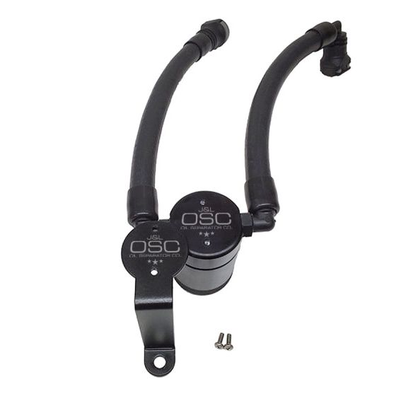 J&L 07-14 Ford Mustang GT500 Oil Separator 3.0 Passenger Side (Remote Mount) - Black Anodized-tuningsupply.com